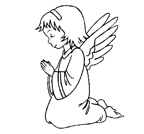 Dibujo de Ángel orando para Colorear 