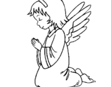 Dibujo de Ángel orando para colorear