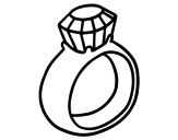 Dibujo de Anillo de compromiso con diamante para colorear
