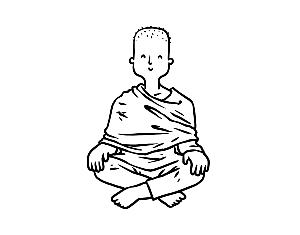 Dibujo de Aprendiz budista para Colorear