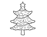 Dibujo de Árbol de navidad decorado para colorear