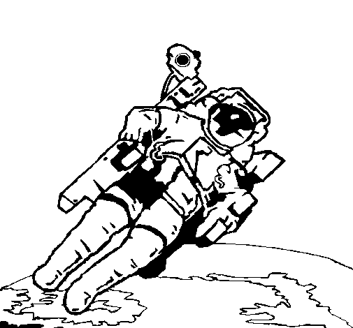 Dibujo de Astronauta en el espacio para Colorear