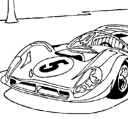 Dibujo de Automóvil número 5 para Colorear