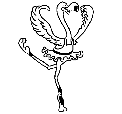 Dibujo de Avestruz en ballet para Colorear
