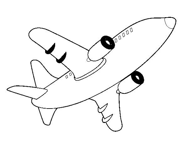 Dibujo de Avión alzando el vuelo para Colorear