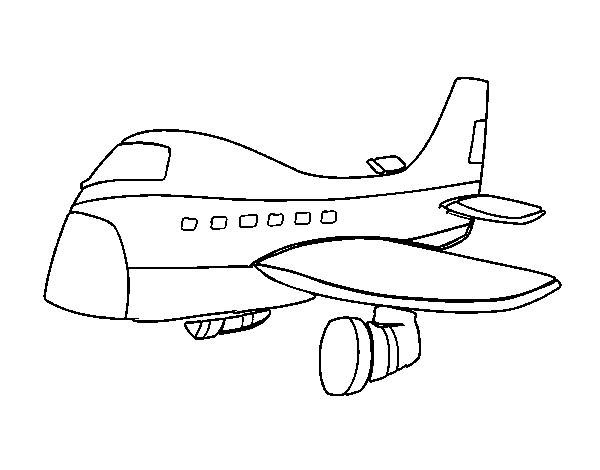 Dibujo de Avión comercial para Colorear