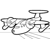Dibujo de Avión con aspas para colorear