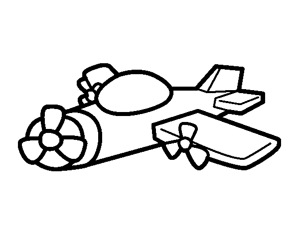 Dibujo de Avión con hélices para Colorear