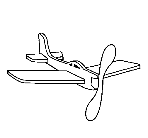Dibujo de Avión de cartón para Colorear 