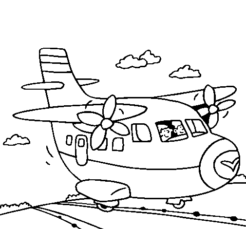 Dibujo de Avión despegando para Colorear