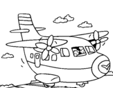 Dibujo de Avión despegando para colorear