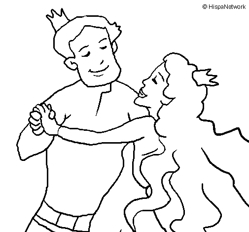 Dibujo de Baile de príncipes para Colorear