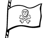 Dibujo de Bandera pirata para colorear