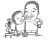 Dibujo de Barbacoa con papá para colorear