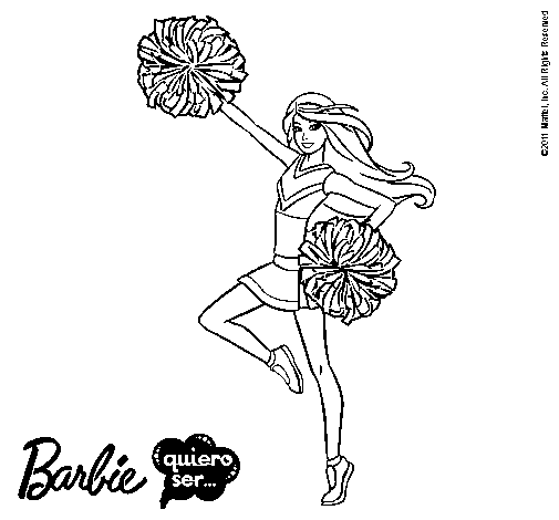 Dibujo de Barbie animadora para Colorear