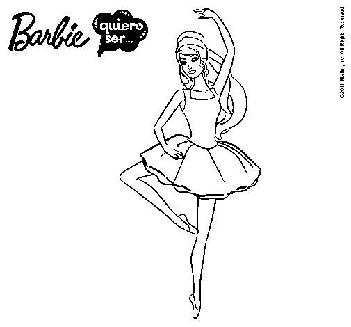 Dibujo de Barbie bailarina de ballet para Colorear 