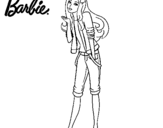 Dibujo de Barbie con look casual para colorear