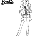 Dibujo de Barbie juvenil para colorear