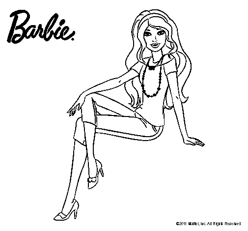 Dibujo de Barbie moderna para Colorear