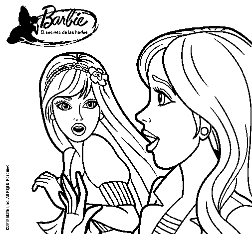 Dibujo de Barbie sorprendida para Colorear