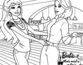 Dibujo de Barbie y su amiga para colorear
