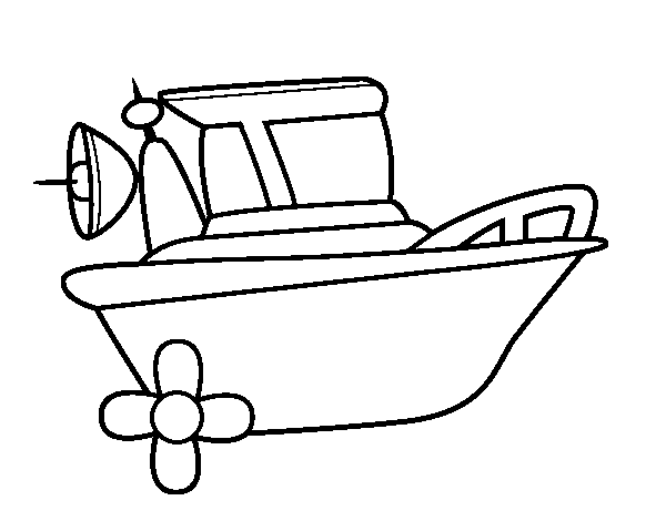 Dibujo de Barco a motor para Colorear
