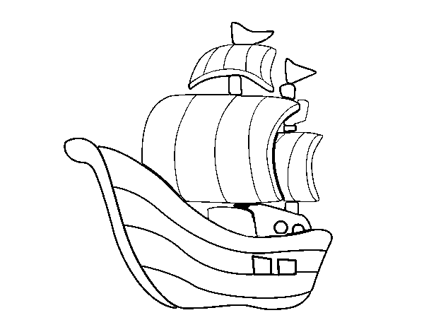 Dibujo de Barco de corsarios para Colorear