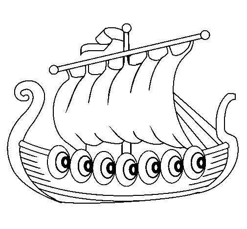Dibujo de Barco vikingo para Colorear