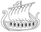 Dibujo de Barco vikingo para colorear