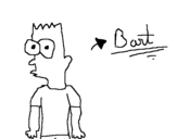 Dibujo de Bart sorprendido para colorear