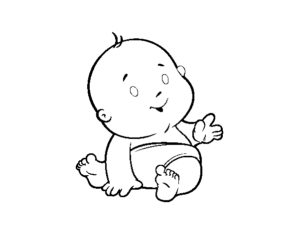 Dibujo de Bebé curioso para Colorear