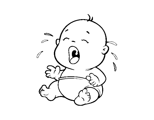 Dibujo de Bebé llorando 1 para Colorear