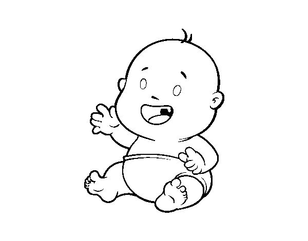 Dibujo de Bebé sonriendo para Colorear