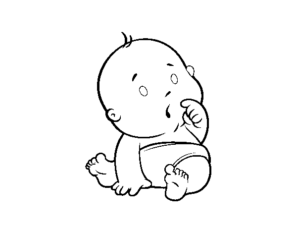 Dibujo de Bebé sorprendido para Colorear