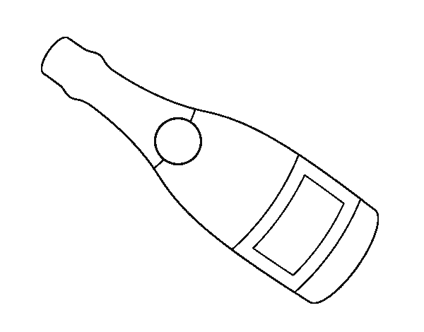 Dibujo de Botella de champagne para Colorear