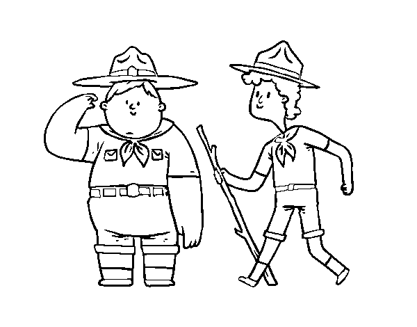 Dibujo de Boy Scouts para Colorear