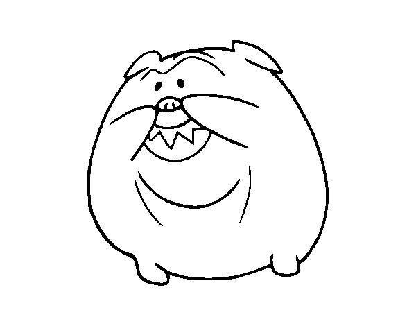 Dibujo de Bulldog sonriendo para Colorear
