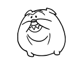 Dibujo de Bulldog sonriendo para colorear