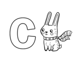 Dibujo de C de Conejo para colorear