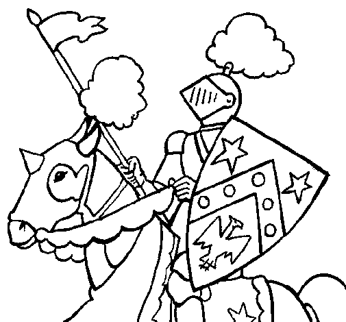 Dibujo de Caballero a caballo 1 para Colorear