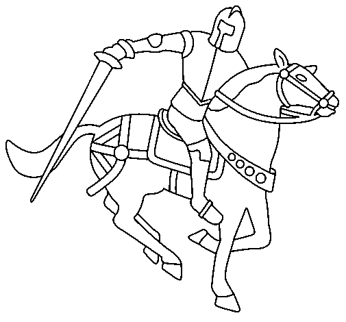 Dibujo de Caballero a caballo IV para Colorear