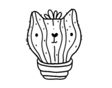Dibujo de Cactus gato para colorear