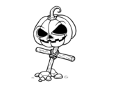 Dibujo de Calabaza de Halloween en cruz para colorear
