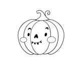 Dibujo de Calabaza de Halloween simpática para colorear