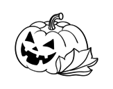 Dibujo de Calabaza Decorada de Halloween  para colorear