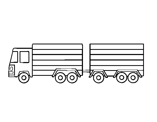 Dibujo de Camión con remolque para Colorear