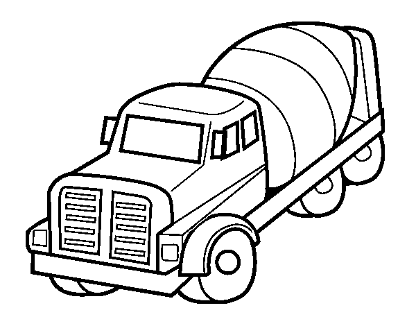 Dibujo de Camión hormigonera para Colorear