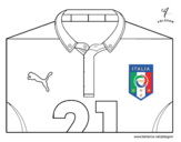Dibujo de Camiseta del mundial de fútbol 2014 de Italia para colorear