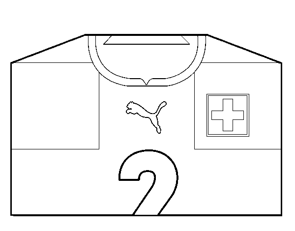 Dibujo de Camiseta del mundial de fútbol 2014 de Suiza para Colorear