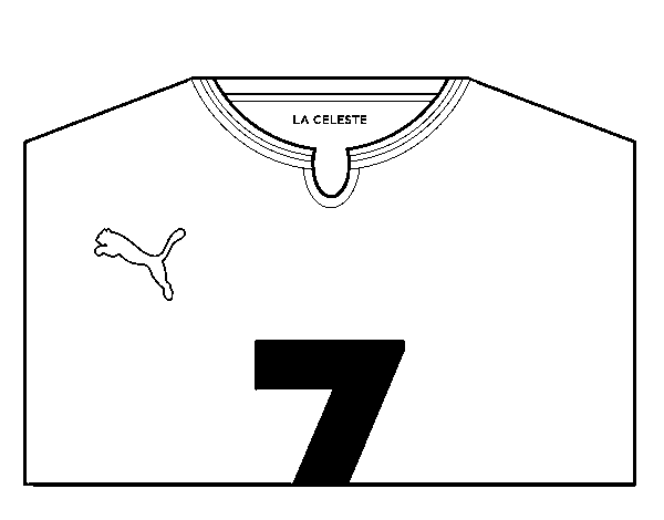 Dibujo de Camiseta del mundial de fútbol 2014 de Uruguay para Colorear
